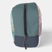 Trousse De Toilette Kit Dopp Abstrait Motif rose or et vert (Droite)