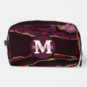 Trousse De Toilette Kit Dopp Agate de Parties scintillant Or Bourgogne (Recto)