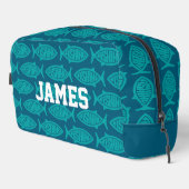 Trousse De Toilette Kit Dopp Pêche Personnalisé (Coin droit)