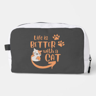 Trousse De Toilette la vie est meilleure avec un chat