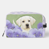 Trousse De Toilette Labrador Retriever Puppy Peinture Chien Jaune Art (Verso)