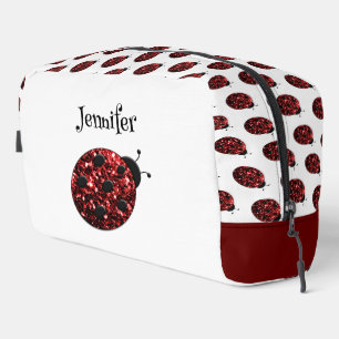 Trousse De Toilette Ladybug scintille rouge motif blanc nom personnali