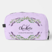 Trousse De Toilette Lavande violet fleurs verdure nom monogramme (Recto)
