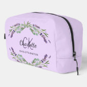 Trousse De Toilette Lavande violet fleurs verdure nom monogramme (Coin droit)