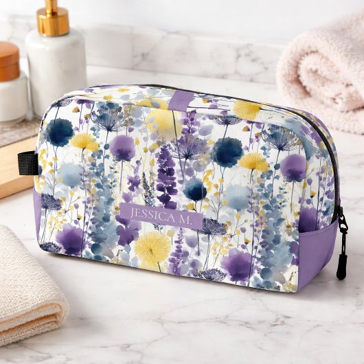 Trousse De Toilette Lavender Wildflowers Floral Personalized 