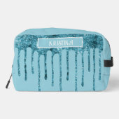 Trousse De Toilette Lecteurs de Parties scintillant bleu turquoise sur (Verso)