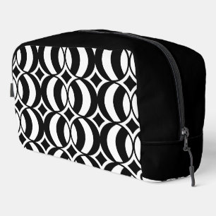 Trousse De Toilette Les années 70 géométrique Retro Globe Motif noir e