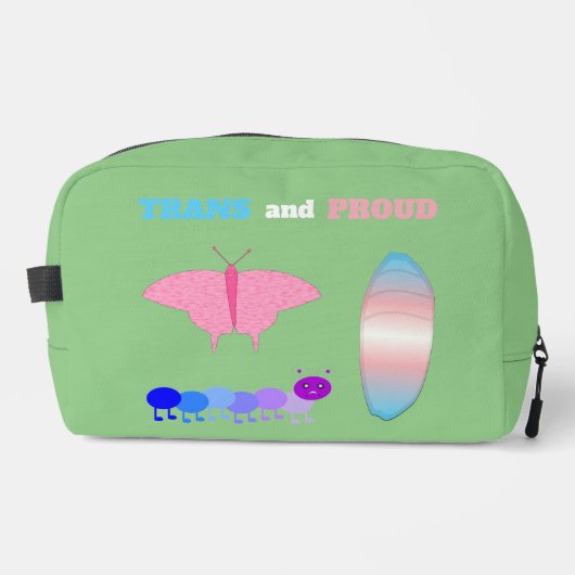 Trousse De Toilette LGBTQIA Transgenre Fierté Caterpillar to Butfly (Recto)