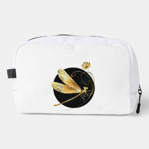 Trousse De Toilette libellule d'or en cercle noir