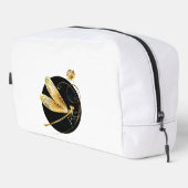 Trousse De Toilette libellule d'or en cercle noir (Coin droit)
