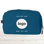 Trousse De Toilette Logo Texte Entreprise Promotion Marque Vert Turquo<br><div class="desc">Ajoutez votre propre logo à ce design. Minimaliste et professionnel. Modifiez ou supprimez le texte supérieur et inférieur, ajoutez votre nom, votre slogan d'entreprise, votre numéro de téléphone ou votre site Web. Idéal pour un produit promotionnel pour vos employés, employés, clients et clients. Idéal pour les salons, les voyages, les...</div>