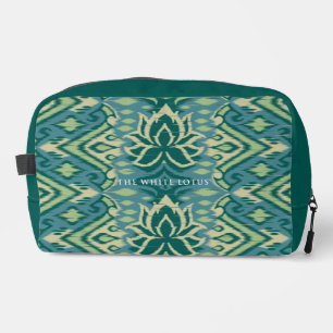 Trousse De Toilette Lotus Ikat Motif - Le Lotus Blanc