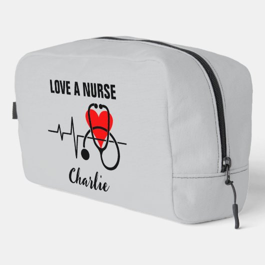 Trousse De Toilette Love a Nurse Heart Stethoscope Design (Coin droit)