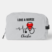 Trousse De Toilette Love a Nurse Heart Stethoscope Design (Verso)