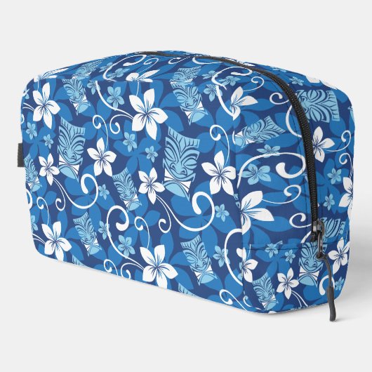 TROUSSE DE TOILETTE LUAU TIKI PATTERN (BRIGHT BLUE) DOPP KIT (Coin droit)
