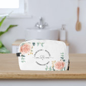 Trousse De Toilette M. mrs jeunes mariés rose or fleuri vert