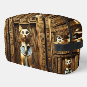 Trousse De Toilette Majesté intemporelle : le chat pharaon d'or égypti