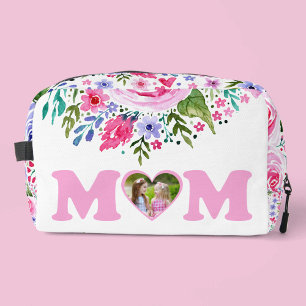 Trousse De Toilette Maman Aquarelle Florale rose et violet photo