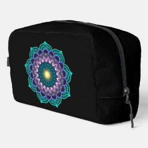 Trousse De Toilette Mandala Coloré sur Fond Noir