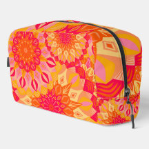 Mandala superposé orange rose jaune