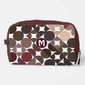 Trousse De Toilette Maroon Rouge Beige Brown Cercles du milieu du sièc (Recto)