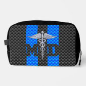 Trousse De Toilette Médecin Médicale MD Caduceus Fibres de carbone ray (Recto)