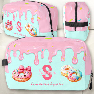 Trousse De Toilette Mignonne Donut goutte glace douce fille rose Nom d