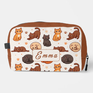 Trousse De Toilette Mignons Chats Motif Nom Personnalisé Enfants