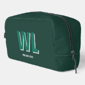 Trousse De Toilette Minimalist Emerald Green Personalized Monogram (Coin droit)
