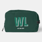 Trousse De Toilette Minimalist Emerald Green Personalized Monogram (Verso)