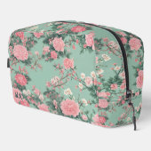 Trousse De Toilette Mint and Pink Cherry Blossom Monogram Initial (Coin droit)