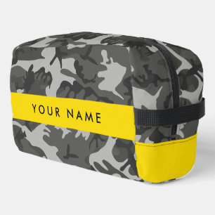 Trousse De Toilette Modèle de camouflage gris, Votre nom, Personnalise