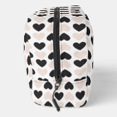Trousse De Toilette Moderne Blush rose noir Coeurs d'amour Monogramme (Droite)