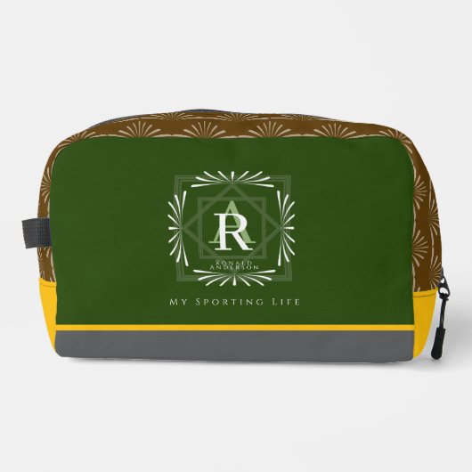 Trousse De Toilette Moderne et élégant Monogramme vert (Recto)