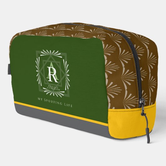 Trousse De Toilette Moderne et élégant Monogramme vert (Coin droit)