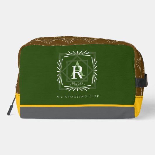 Trousse De Toilette Moderne et élégant Monogramme vert (Verso)