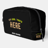 TROUSSE DE TOILETTE MODERNE ET MODERNE PERSONNALISABLE NOIR VÉRIFIÉ (Coin droit)