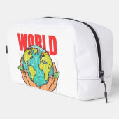 Trousse De Toilette Monde – Conception de globe d'aventure de voyage (Coin droit)