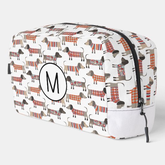 Trousse De Toilette Monogram Dachshund Wiener Sausage Chien Personnali (Coin droit)