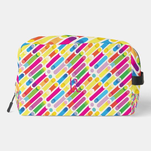 Trousse De Toilette Monogramme Arc-en-ciel lignes diagonales Motif Pop (Verso)