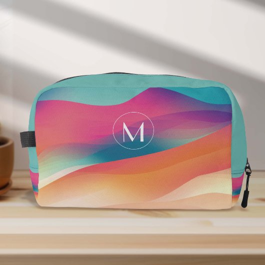 Trousse De Toilette Monogramme Colorful Abstrait Gradients Moderne