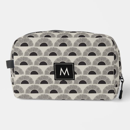 Trousse De Toilette Monogramme d'art Abstrait moderne noir et beige Su (Recto)