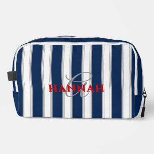 Trousse De Toilette Monogramme de bande de cabane en bleu marine