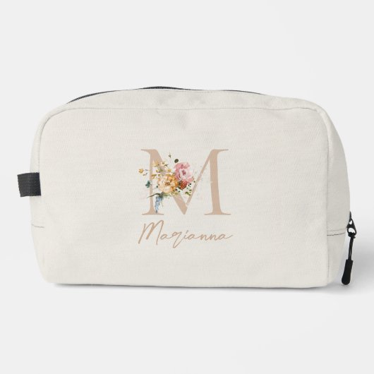 Trousse De Toilette Monogramme de bouquet floral moderne (Recto)