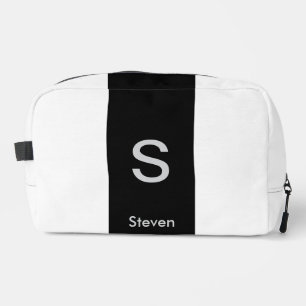 Trousse De Toilette Monogramme deux tons moderne noir et blanc