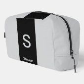 Trousse De Toilette Monogramme deux tons moderne noir et gris (Coin droit)