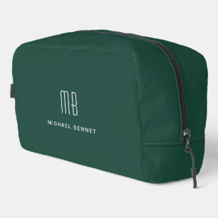 Trousse De Toilette Monogramme Élégant Vert Émeraude