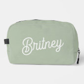 Trousse De Toilette Monogramme et nom personnalisés de Sage Vert moder (Recto)