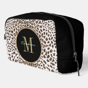 Trousse De Toilette Monogramme initial et nom en or sur cadeau noir