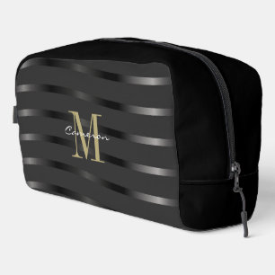 Trousse De Toilette Monogramme initial et nom en or sur cadeau noir